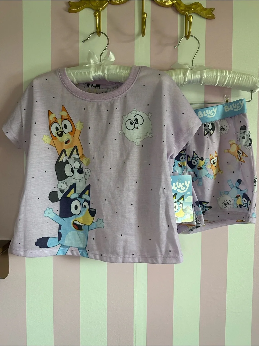 Bluey Lavender Short-Sleeve Kids Pajama Set